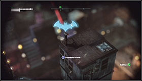 I�d suggest starting off by eliminating the two snipers occupying the towers, first the one on the higher one #1 and afterwards his buddy on the lower tower #2 - Infiltrate the Steel Mill (part 2) - Main story - Batman: Arkham City - Game Guide and Walkthrough