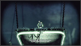 Make a few steps forward, turn around and use the Batarang to hit the question mark in front of you #1 - Enigma Conundrum (riddles 1-9) - Side missions - Batman: Arkham City - Game Guide and Walkthrough