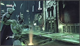 Now it�s going to be a bit harder, as you need to throw Batarangs at two different question marks #1 #2, the two that you have already hit to be precise - Enigma Conundrum (riddles 1-9) - Side missions - Batman: Arkham City - Game Guide and Walkthrough
