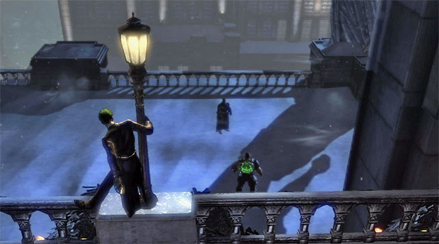 After some time, the fight will relocate to the terrace - Defeat Bane - Main storyline - Batman: Arkham Origins - Game Guide and Walkthrough