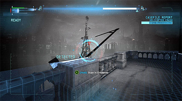 The balustrade - Case 1224-4: Helicopter Crash - Casefile Reports - Batman: Arkham Origins - Game Guide and Walkthrough