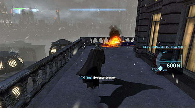 The next step is to find the chopper’s tail rotor - Case 1224-4: Helicopter Crash - Casefile Reports - Batman: Arkham Origins - Game Guide and Walkthrough