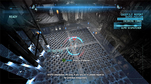The bullet case on the catwalk - Case 1224-4: Helicopter Crash - Casefile Reports - Batman: Arkham Origins - Game Guide and Walkthrough