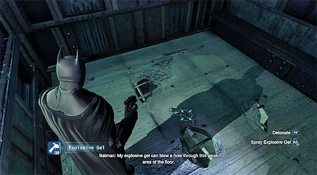 Spread the gel and detonate it - Gain access to the Execution Chamber - Main storyline - Batman: Arkham Origins - Game Guide and Walkthrough
