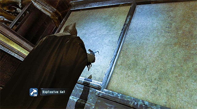 An example weakened wall - Gain access to Penguins office - Theatre - Main storyline - Batman: Arkham Origins - Game Guide and Walkthrough