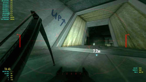 Here, for a few seconds you will have to learn to walk diagonally to the left or right to avoid the obstacles - Mission 06: KARMA - Missions: Challenges - Call of Duty: Black Ops II - Game Guide and Walkthrough