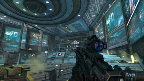 You’d better leave the other groups of enemies, larger and located away from you, for the challenge connected with killing 5 enemies with one strike of the kinetic projectile weapon - Mission 11: JUDGMENT DAY - Missions: Challenges - Call of Duty: Black Ops II - Game Guide and Walkthrough