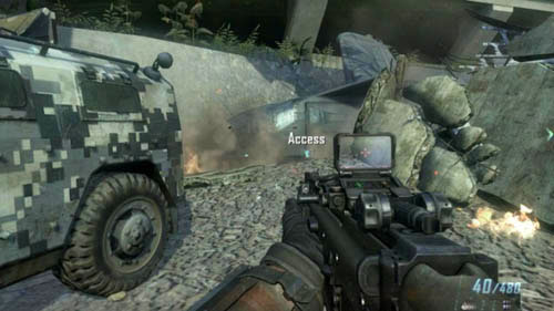 Locate the building number 26 (first picture above) (watch out for the minigun in the window on the right) and clear it of the opponents - Mission 11: JUDGMENT DAY - Missions: Challenges - Call of Duty: Black Ops II - Game Guide and Walkthrough