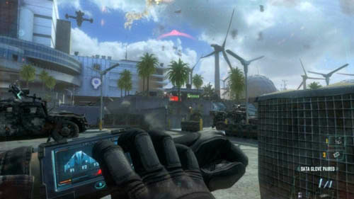 The second opportunity will come up when you make the two jeeps with machine guns appear at the entrance to the stairs on the right - Mission 11: JUDGMENT DAY - Missions: Challenges - Call of Duty: Black Ops II - Game Guide and Walkthrough