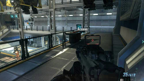 When you enter the military facility and after a while you come across a big, two-story room where the CLAWs are going from right to left, immediately turn right - Mission 11: JUDGMENT DAY - Missions: Challenges - Call of Duty: Black Ops II - Game Guide and Walkthrough