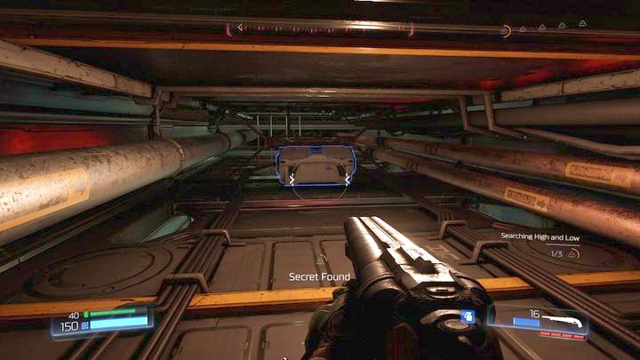 Turn again left at the end and jump to the niche in which the Argent Cell was hidden - Argent Energy Tower | Secrets - Secrets - Doom Game Guide & Walkthrough