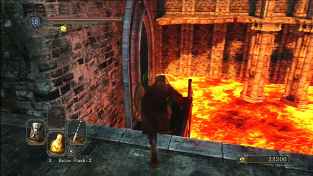 Salte sobre as escadas.  - Manter Ferro - viagem pela fortaleza - Detonado - Dark Souls II - Guia do Jogo e Passo a passo