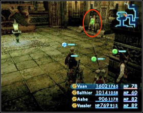 Switch in the south wing. After activating it you’ll be attacked by three liches. Use the teleportation device to get to the main hall. - The Tomb of Raithwall - Part I - Final Fantasy XII - Game Guide and Walkthrough