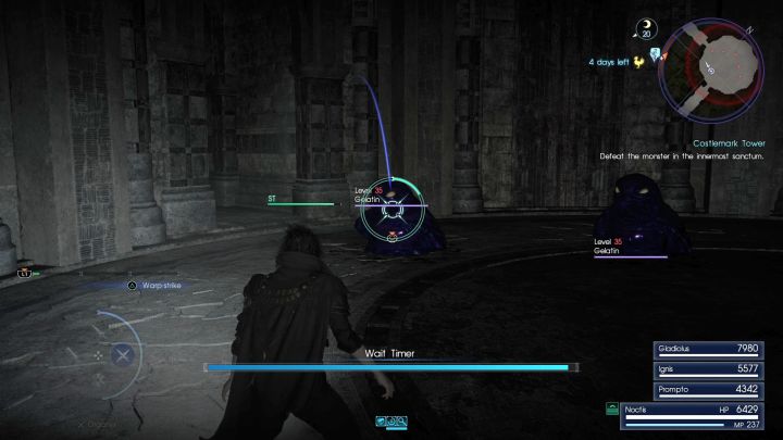 The first group of enemies you will encounter here - Gelatin. - Costlemark Tower | Optional dungeons - Optional dungeons - Final Fantasy XV Game Guide
