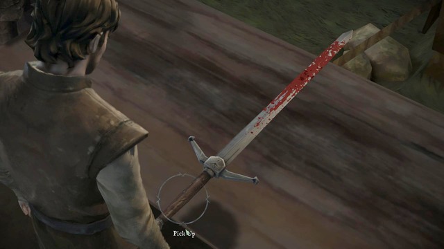 Move the pointer to the sword and press the required button to clean it up (Pick Up) - Chapter 1 | Episode 1: Iron from Ice - Episode 1: Iron from Ice - Game of Thrones: A Telltale Games Series Game Guide