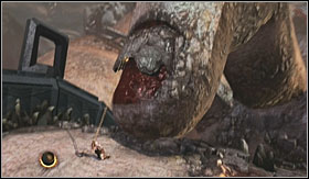 Fight the enemies until Cronos puts his hand by his arm, which will allow you to damage his fingernail (hit with the Cestus or use the Rage of Sparta) - Walkthrough - The Pit of Tartarus and Cronos - Walkthrough - God of War 3 - Game Guide and Walkthrough