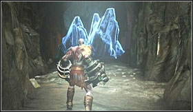 After you land, destroy the crystals in front of you and jump into the hole behind them - Walkthrough - The Pit of Tartarus and Cronos - Walkthrough - God of War 3 - Game Guide and Walkthrough