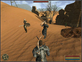 Follow Kirk to the bandits’ hideout but be prepared for a betrayal: Kirk is one of the raiders and attacks you - Mora Sul - Varant - Gothic 3 - Game Guide and Walkthrough