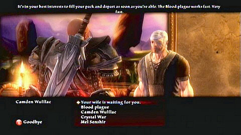 Tell him of his worried wife and three dialogue options will appear - Odarath I - p. 2 | Side missions - Side missions - Kingdoms of Amalur: Reckoning Game Guide & Walkthrough