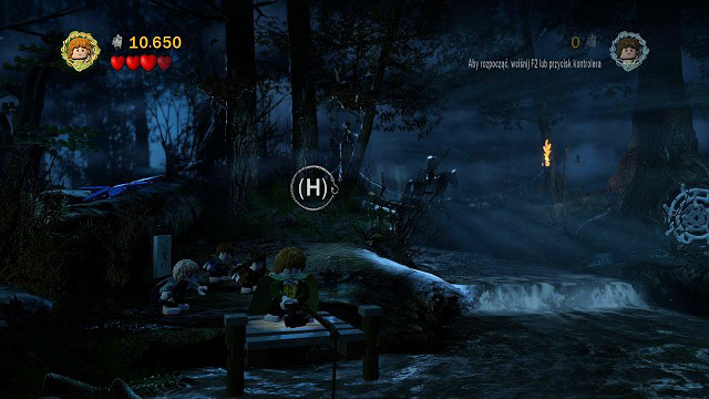 Eventually you will reach a stream where you will find a bridge from which Merry can fish - The Black Rider - Walkthrough – Act I - LEGO The Lord of the Rings - Game Guide and Walkthrough