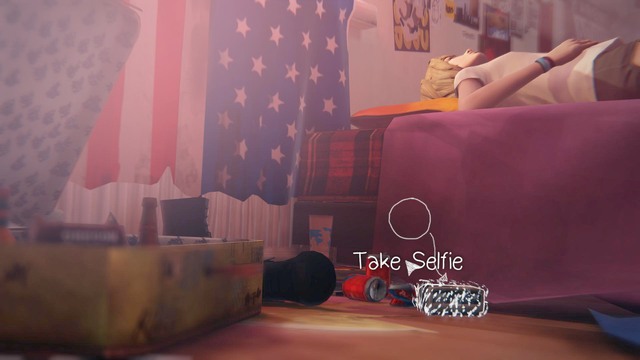 After the escape from the school and the following wake-up call pick up the camera from the floor and take a selfie - Chapter 3 - Episode 3: Chaos Theory - Life is Strange - Game Guide and Walkthrough