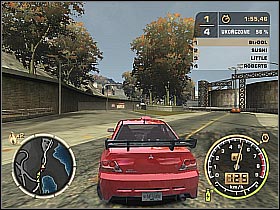 You should reach a tough spot in a couple of seconds where you will have an opportunity to make a huge jump (#1) - Black List #10 - Baron - Career - Need for Speed: Most Wanted - Game Guide and Walkthrough