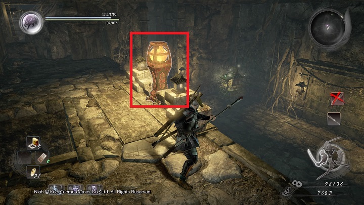 Use the lantern from the picture above - The Spirit Stone Slumbers | Main missions - Main missions - NiOh Game Guide
