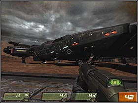 There is a Stroggos� building located on the right side (#41), so be careful - MCC Landing Site - Walkthrough - Quake 4 - Game Guide and Walkthrough