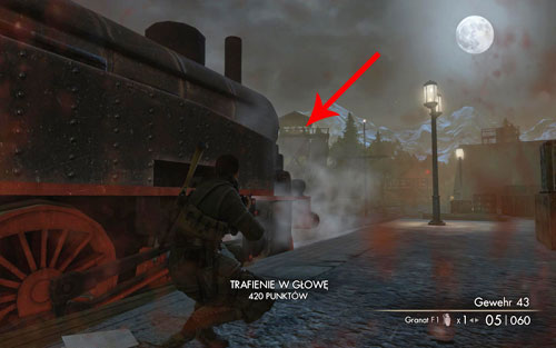 Carefully lean out from behind the locomotive in the distance you should note a tower with a sniper on it - DLC Assassinate the Fuhrer - Walkthrough - Sniper Elite V2 - Game Guide and Walkthrough