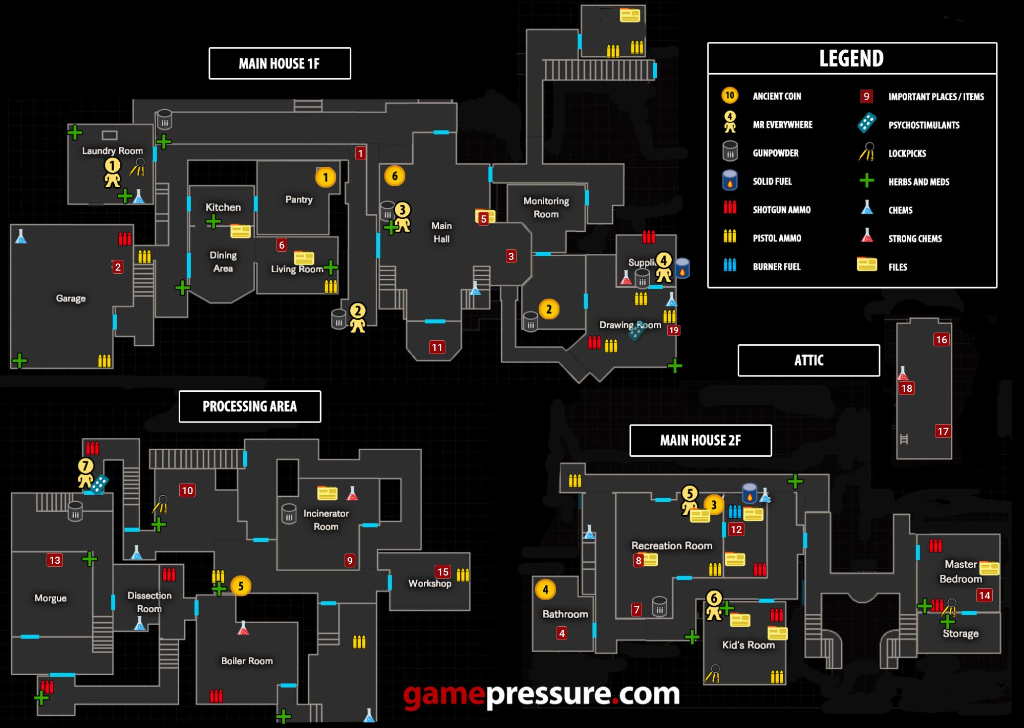 Main House and Basement Map [M1] | Secrets and Maps - Resident Evil VII
