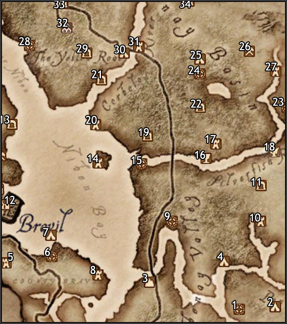 Oblivion Locations Map