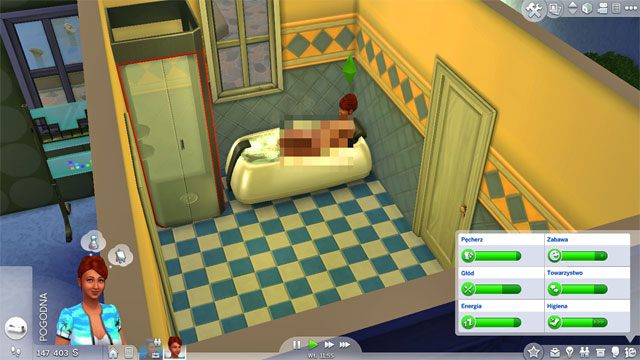 To satisfy this need, take a bath in the tub or take a shower in the shower - The Sims 4: Needs - bladder, hunger, energy, fun, social - Sims life - Sims 4 Guide