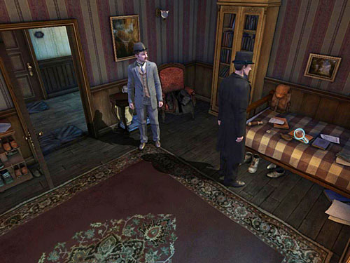 Notice a mess on the bed - Search a Henrys Room - Robbery in Kensington Gardens - The Testament of Sherlock Holmes - Game Guide and Walkthrough