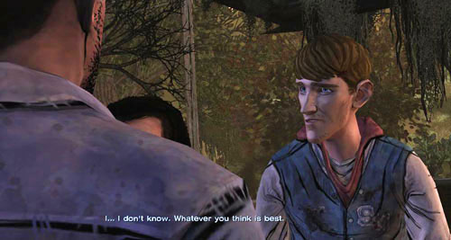 The last character you are going to speak with will be Ben - Chapter 7: The Morning After - Episode IV: Around Every Corner - The Walking Dead - Game Guide and Walkthrough