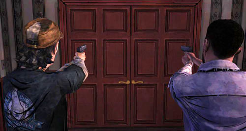 If you didn't leave Clementine in the house, go to the description below the next picture with Kenny - Chapter 6: For Whom The Bell Tolls - Episode IV: Around Every Corner - The Walking Dead - Game Guide and Walkthrough