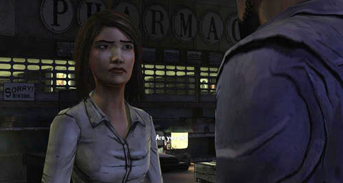 Then talk to Carley - Chapter 5: Its Just One Bullet - In the pharmacy - Episode I: A New Day - The Walking Dead - Game Guide and Walkthrough