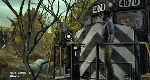 Now go back to Chuck - Chapter 5: Handle It - Speaking with Clementine - Episode III: Long Road Ahead - The Walking Dead - Game Guide and Walkthrough