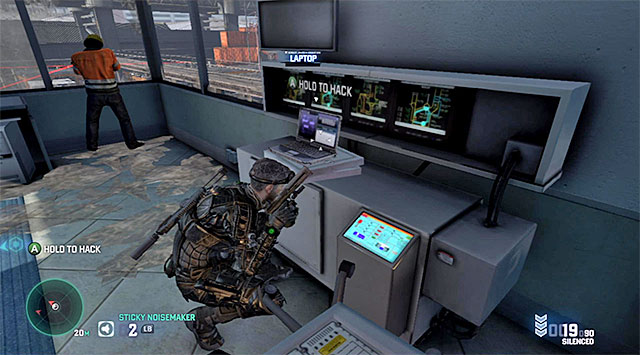 Inside the tower mentioned before, there is a Blacklist Laptop, although you should not hurry to acquire it because one of the standard enemies keeps visiting the tower and looks out through the side-window - Disarm the third bomb - Mission 7 – Transit Yards - Tom Clancys Splinter Cell: Blacklist - Game Guide and Walkthrough