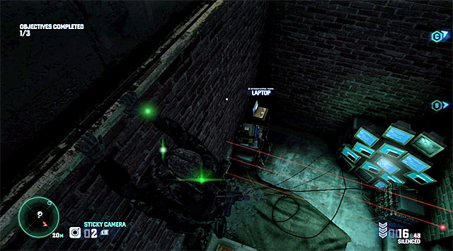The Blacklist Laptop is located on the ground floor of the right building, i - Mission 3 – Hackers Den - Optional missions assigned by Grim - Tom Clancys Splinter Cell: Blacklist - Game Guide and Walkthrough
