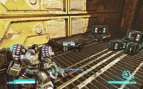 Use grapple to get on the round platform and then on the second one which is higher - Chapter 8 – Combaticons Combine! - Walkthrough - Transformers: Fall of Cybertron - Game Guide and Walkthrough