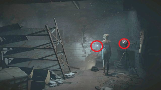Climb up the stairs and, around the corner, you find double door with round windows - Episode 7 | Clues and totems - locations - Clues and totems - locations - Until Dawn Game Guide & Walkthrough