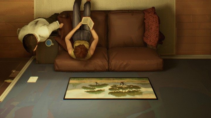 As mentioned earlier, in the meantime, water the flower in the bedroom using water from the second cup and examine the 3 paintings: the tree and the egg in the kitchen and the couple on the balcony in the bedroom - 12 Minutes: Full walkthrough of the game - Transition description - 12 Minutes game guide