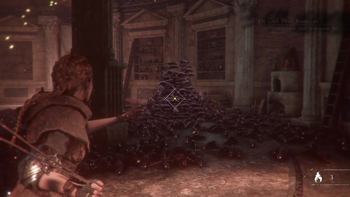 After a while, Lucas will ask to be escorted to the distiller - Chapter XII - All That Remains | A Plague Tale walkthrough - Walkthrough - A Plague Tale Guide