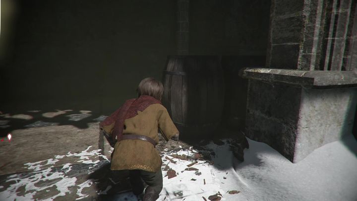 If you decide to go to the door before the captain does, then you have to hide under the table and wait for him to pass - Chapter XIV - Blood Ties | A Plague Tale walkthrough - Walkthrough - A Plague Tale Guide