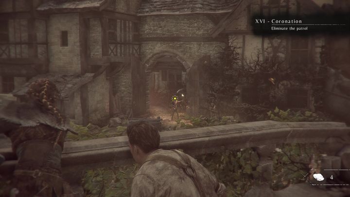 After the battle, you can go through the burning building - Chapter XVI - Coronation | A Plague Tale walkthrough - Walkthrough - A Plague Tale Guide