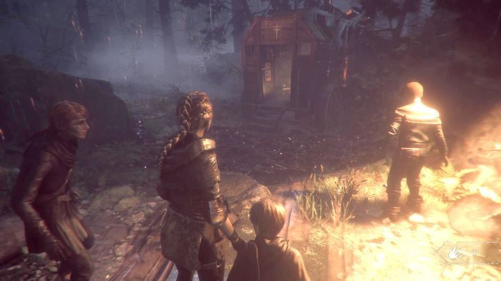 Follow the path until you find yourself on a raised ladder - Chapter VII The Path Before Us | A Plague Tale walkthrough - Walkthrough - A Plague Tale Guide