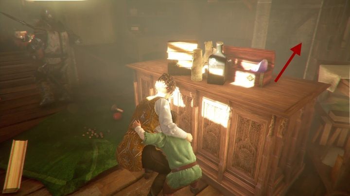 Then, wait until the situation in the staircase calms down - Chapter I - Legacy of De Rune Family | A Plague Tale walkthrough - Walkthrough - A Plague Tale Guide