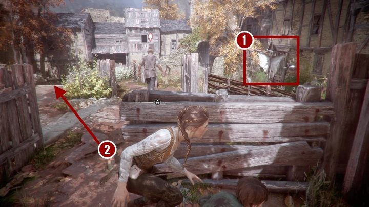 Nearby, you will find a piece of glasswork or pottery that you can use to distract another opponent - Chapter II - The Strangers | A Plague Tale walkthrough - Walkthrough - A Plague Tale Guide