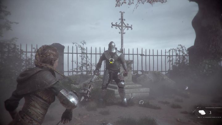 At this point, you can already remove your opponents helmet - Chapter II - The Strangers | A Plague Tale walkthrough - Walkthrough - A Plague Tale Guide