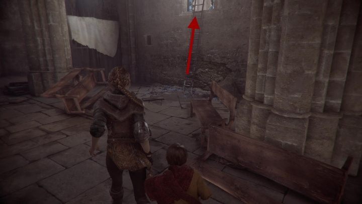 After a short conversation, you have to go down and across the yard to get to the next segment - Chapter III - Retribution | A Plague Tale walkthrough - Walkthrough - A Plague Tale Guide